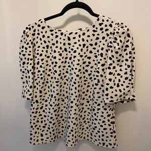 Black and white polka dot blouse